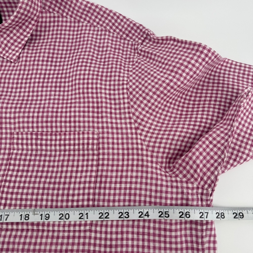 Rodd & Gunn Button Up Shirt Mens 3XL Pink Gingham 100%‎ Linen Italian Fabric - Picture 7 of 12